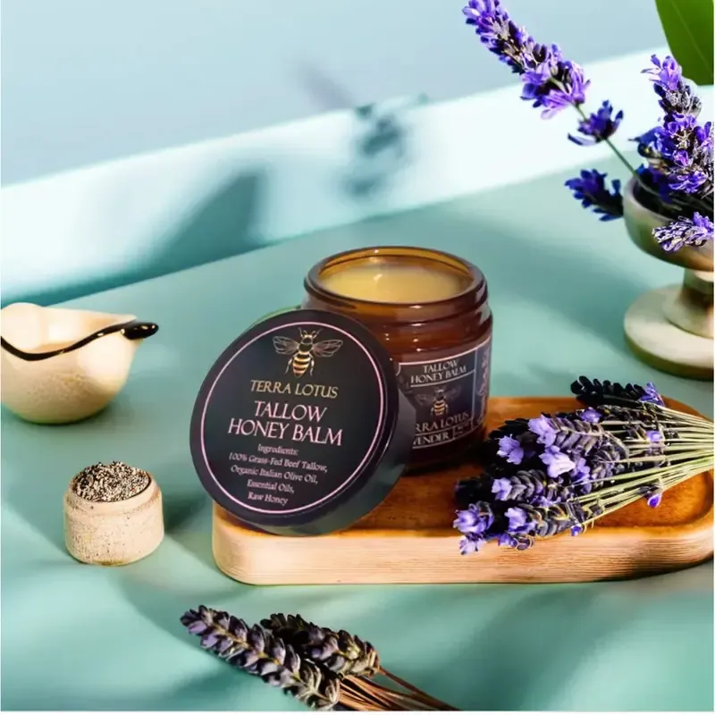 Organic Grass-Fed Beef Tallow Balm with Raw Honey Radiant Skin