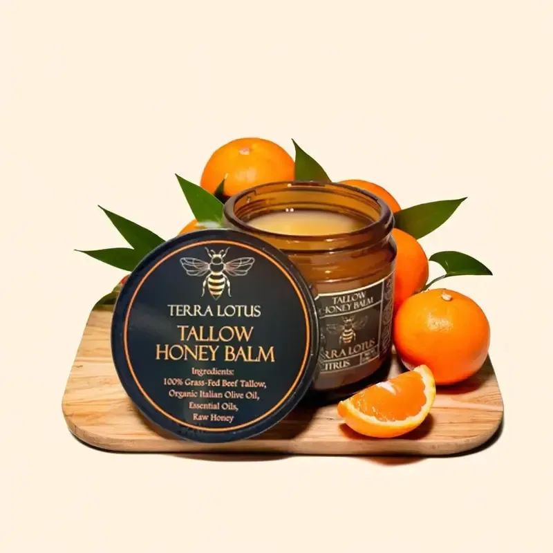 Organic Grass-Fed Beef Tallow Balm with Raw Honey Radiant Skin