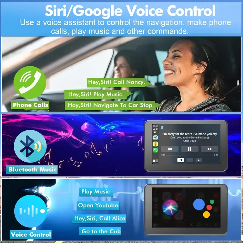 2025 Upgraded Wireless CarPlay Screen for Andriod & Iphone