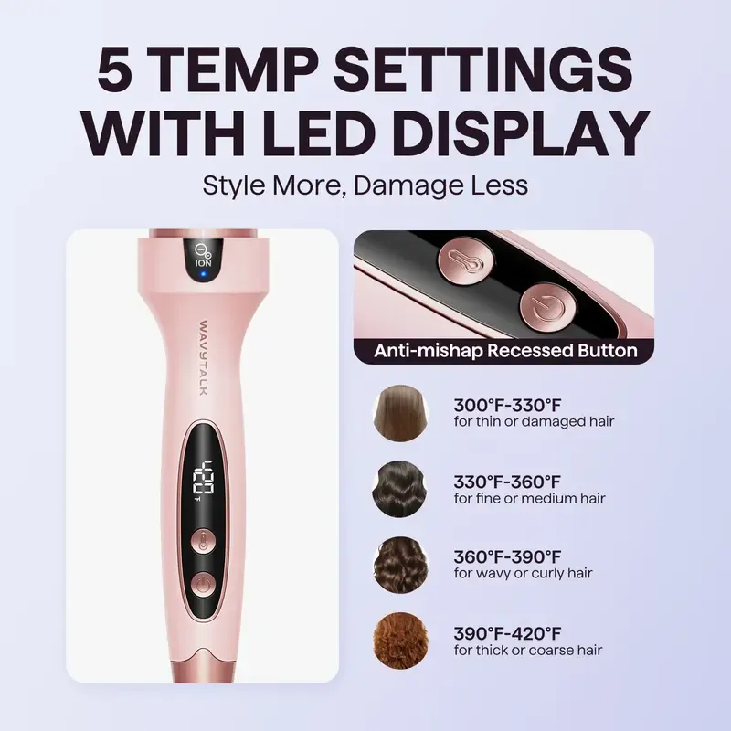 Wavytalk Blowout Boost Ionic Thermal Brush 1 Inch with LED Display
