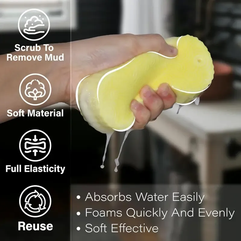 Magic Exfoliating Bath Sponge,3D Super Soft Exfoliating Bath Sponge