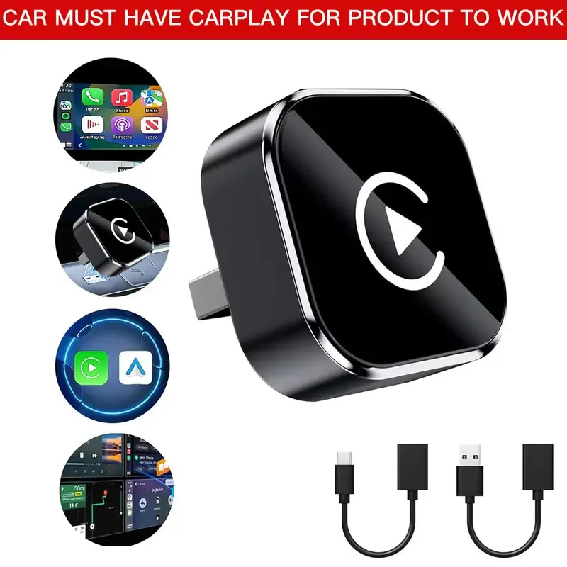 2025 Wireless carplay Adapter for iPhone Android - Fast Connection,No Latency,Hands-Free Call wireless adapter Electronic Charger carplay dongle