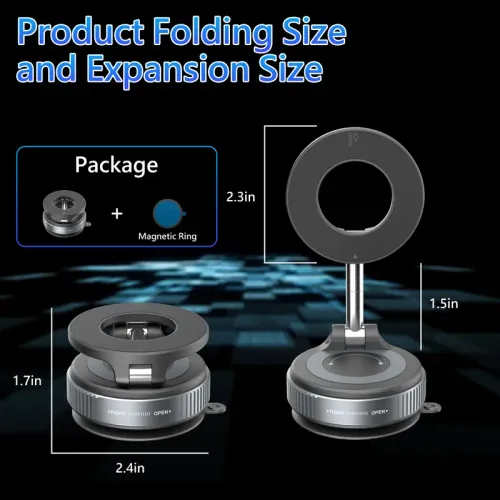 Universal Magnetic Car Phone Holder Strong Vacuum Suction Cup Mount