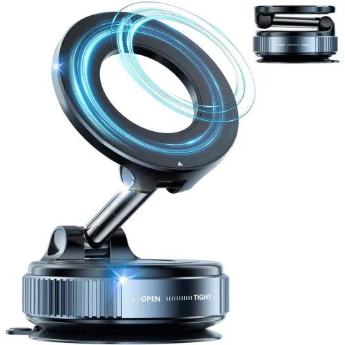 Universal Magnetic Car Phone Holder Strong Vacuum Suction Cup Mount