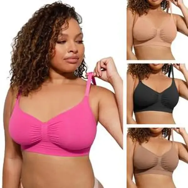 FeelinGirl Women's Wireless Sculpt Bra Comfort Bralettes No Underwire Unlined Cami Bra Seamless Tshirt Bras