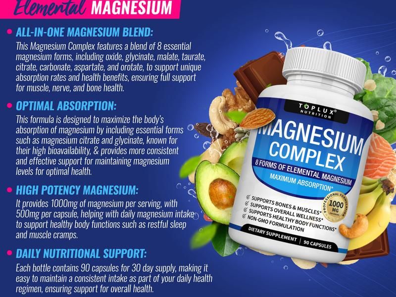 Toplux Magnesium Complex 8 Essential Magnesium Supplement Fitness Edible