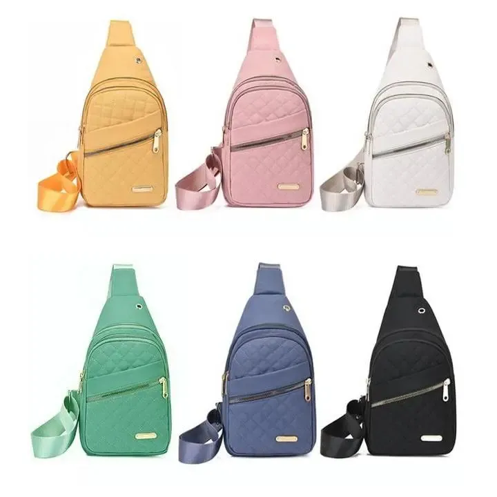 2025 Solid Color Quilted Fanny Pack - Casual Zipper Chest Belt Bum Bag, Adjustable Sling Bag for Daily Use, Lightweight & Waterproof