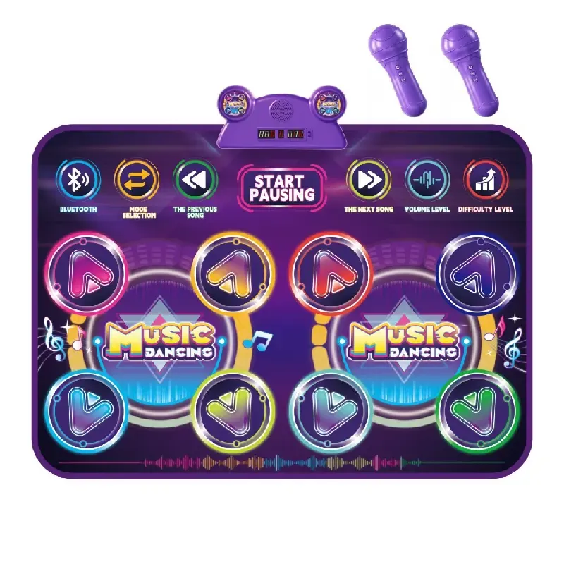 Two Player Kids Dance Mat with 2 Microphones