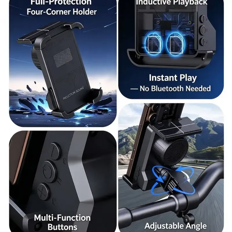 Okada & Motorcycle Solar Induction Speaker Phone Holder