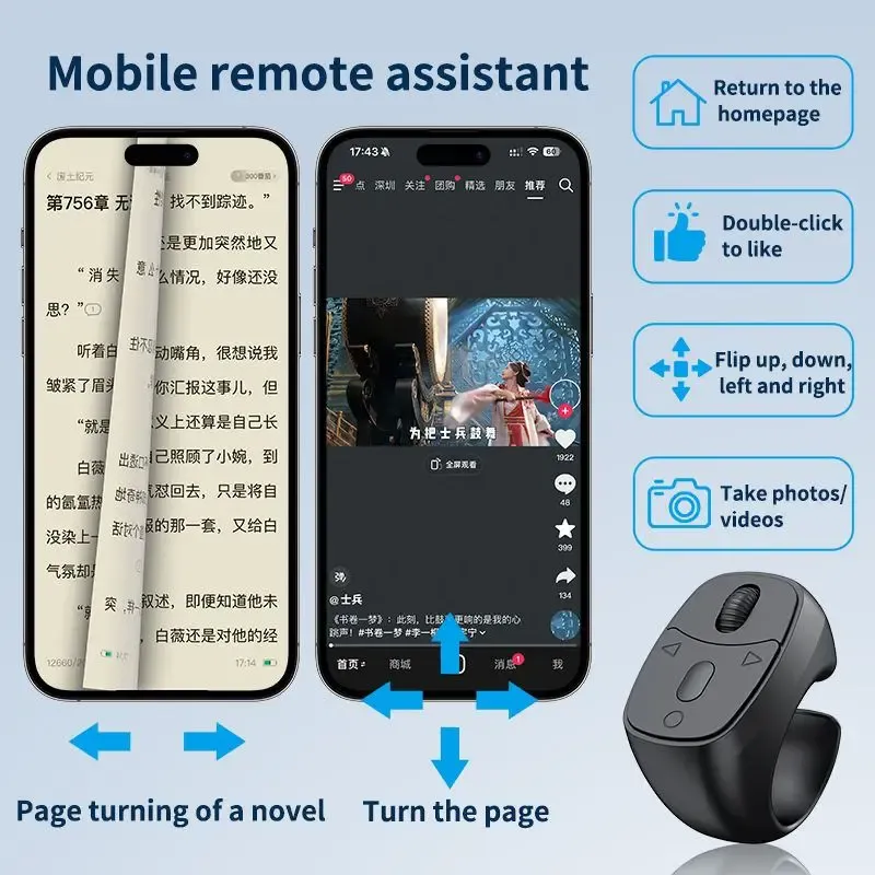 Bluetooth Ring Scroll Remote Control