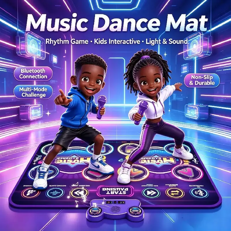 Two Player Kids Dance Mat with 2 Microphones