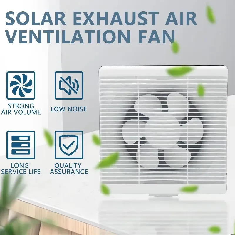 10 Inch Solar Exhaust Fan Kit with 20W Solar Panel and 6A Lithium Battery