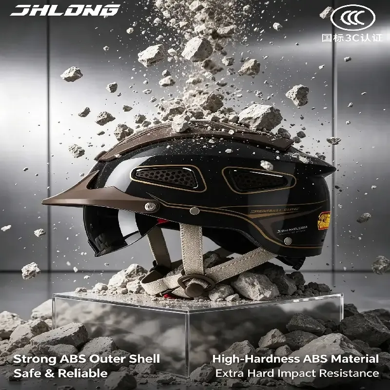 Dual Visor Ventilated Half Helmet