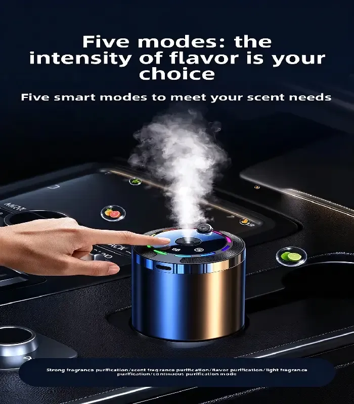 Car Aroma Diffuser with Starry Sky Ambient Light, Automatic Spray