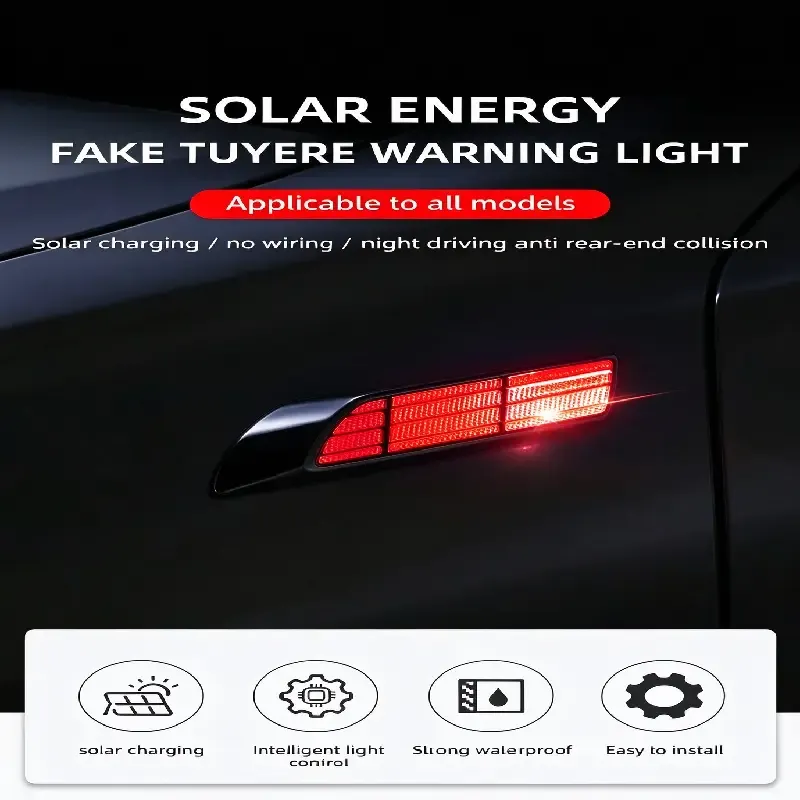 Solar LED Shark Gill Car Side Fender Vent Decorative Trim