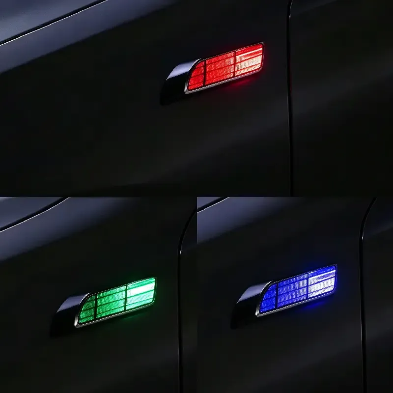 Solar LED Shark Gill Car Side Fender Vent Decorative Trim