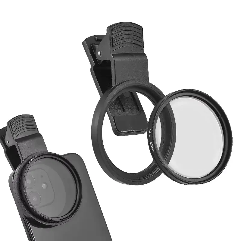 52mm Clip-on CPL Polarizing Filter for Phone Camera, HD Anti-Reflection Lens Filter