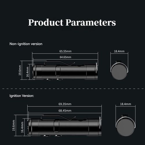 🔦Pocket Rechargeable EDC Flashlight: Mini Keychain Light with Fire Starter & Window Breaker