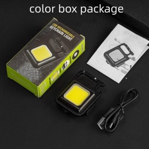 Mini Portable Pocket USB Rechargeable Flashlight COB Work Light LED Keychains Outdoor Emergency Camping Corkscrew Fishing