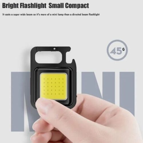 Mini Portable Pocket USB Rechargeable Flashlight COB Work Light LED Keychains Outdoor Emergency Camping Corkscrew Fishing
