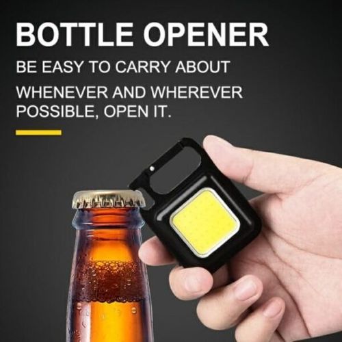Mini Portable Pocket USB Rechargeable Flashlight COB Work Light LED Keychains Outdoor Emergency Camping Corkscrew Fishing