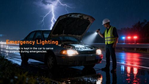 🔦Pocket Rechargeable EDC Flashlight: Mini Keychain Light with Fire Starter & Window Breaker