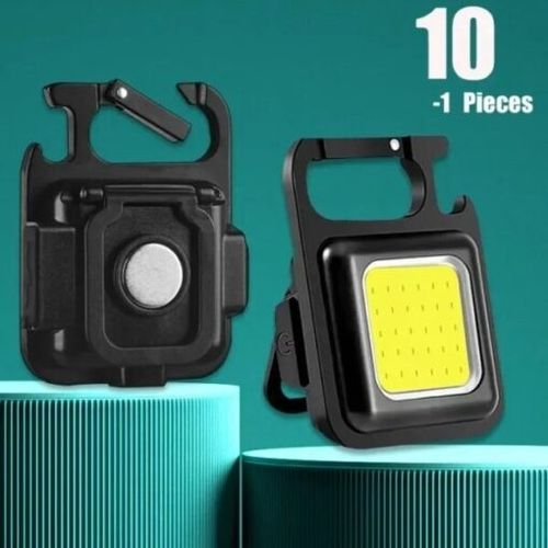 Mini Portable Pocket USB Rechargeable Flashlight COB Work Light LED Keychains Outdoor Emergency Camping Corkscrew Fishing