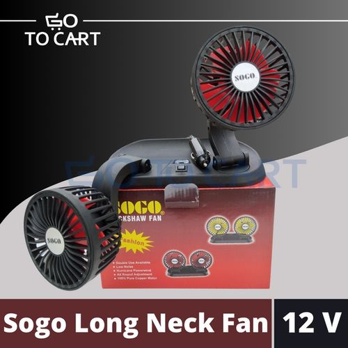 LONG NECK FOLDABLE DOUBLE HEADED FAN - 360 ROTATION