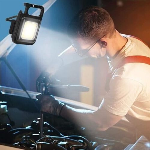Mini Portable Pocket USB Rechargeable Flashlight COB Work Light LED Keychains Outdoor Emergency Camping Corkscrew Fishing