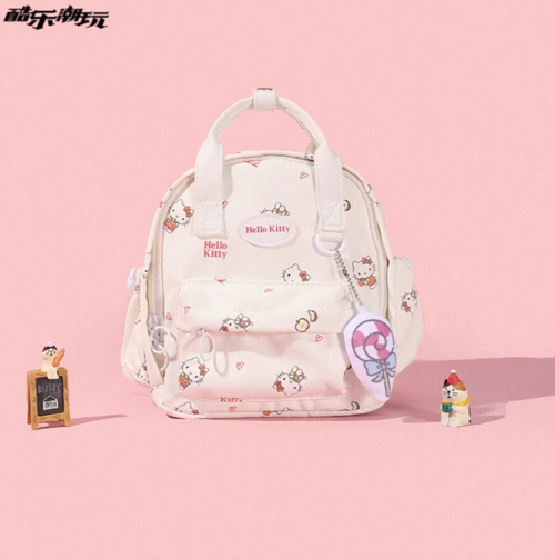 酷乐潮玩三丽鸥MINI双肩包女可爱kitty满印背包2025新款通勤包包