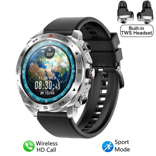 Paearofero 2-in-1 Smartwatch with TWS Earphones – Full Touch HD Display, AI Voice Control, Fitness Tracker, IP67 Waterproof
