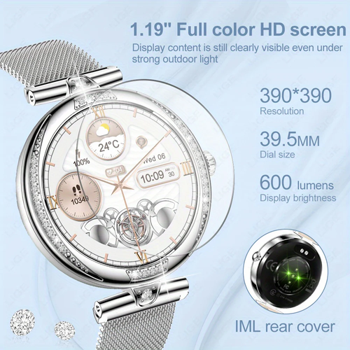 Elegant Women's Smartwatch – 3.02cm Display, Rose Gold , Sports Modes, Wireless Calling, IP68 Waterproof
