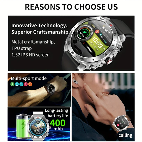 Paearofero 2-in-1 Smartwatch with TWS Earphones – Full Touch HD Display, AI Voice Control, Fitness Tracker, IP67 Waterproof