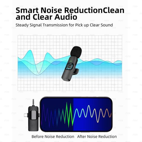 Mini microphone wireless lapel flip microphone, suitable for Apple and Android cameras, professional noise-cancelling recording clip microphone