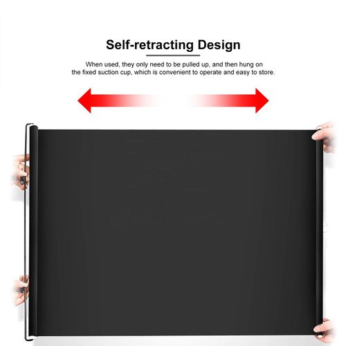 Car sunshade, telescopic sunshade curtain, suction cup type sun protection curtain, automatic rolling curtain for the front windshield inside the car, sun shield