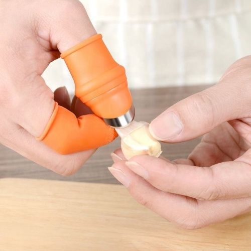 Finger Protector With Blade for Fruit and Vegetable Picking Potted Plants Trim Silicone Thumb Knife Set Portable Garden Tools