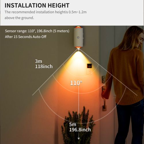 Seven-color gradient light ambient light, intelligent human body induction rechargeable magnetic magic wall LED induction light