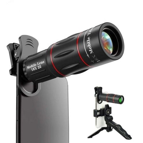 External Telephoto Mobile Phone Lens with Tripod Universal Optical Glass Telescope 18x Mobile Phone Zoom Lens for iphone Android
