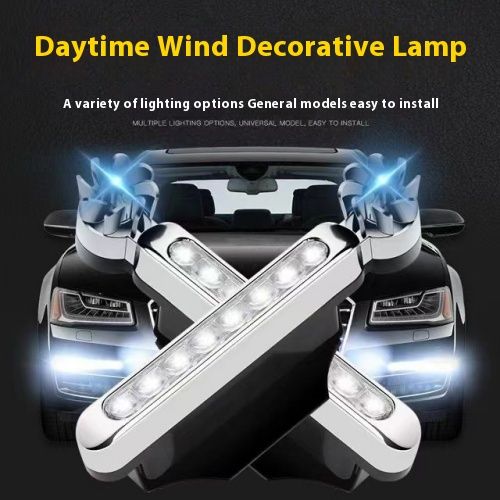Car wind daytime running lights LED daytime running lights Solar modified decorative lights Wind energy lights car exterior lights