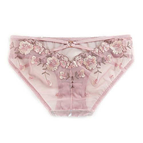 Mesh embroidered underwear, feminine lace triangle underwear