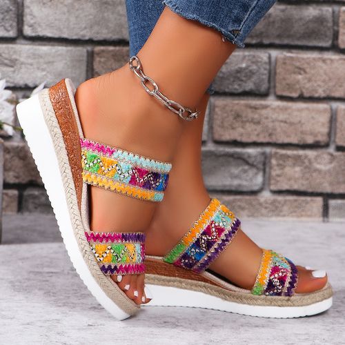 👡 Stylish wedge thick-soled slippers WOMEN high quality soft-soled sandals large size casual outerwear beach shoes