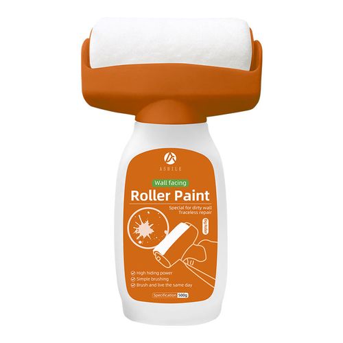 Waterproof wall repair paint, with roller coating for covering white wall stains and graffiti