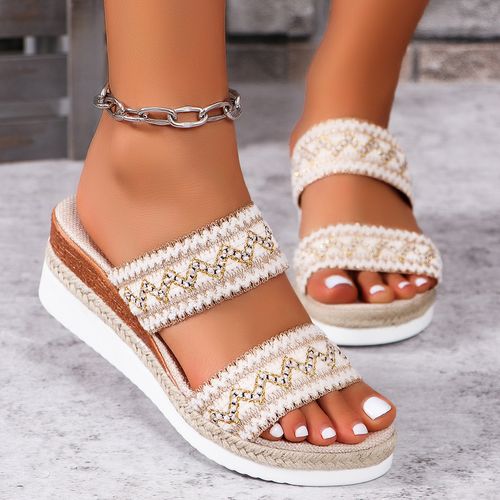 👡 Stylish wedge thick-soled slippers WOMEN high quality soft-soled sandals large size casual outerwear beach shoes