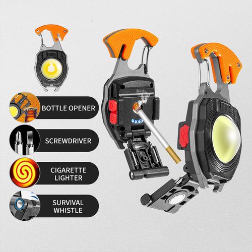 Outdoor portable small flashlight, COB mini LED flashlight, keychain light, multi-functional keychain light