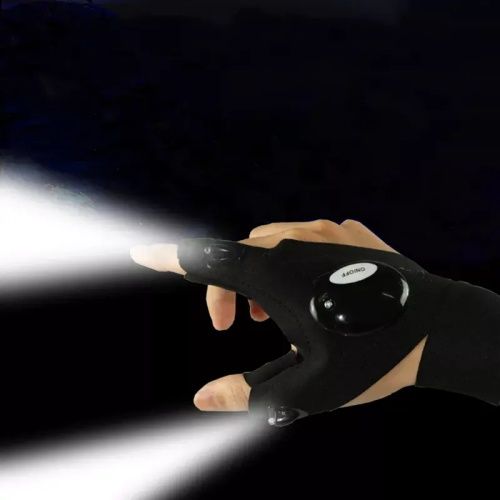 LED Luminous Gloves Finger Lights Half Finger Gloves Outdoor Lights Fishing Gloves Emergency Repairs