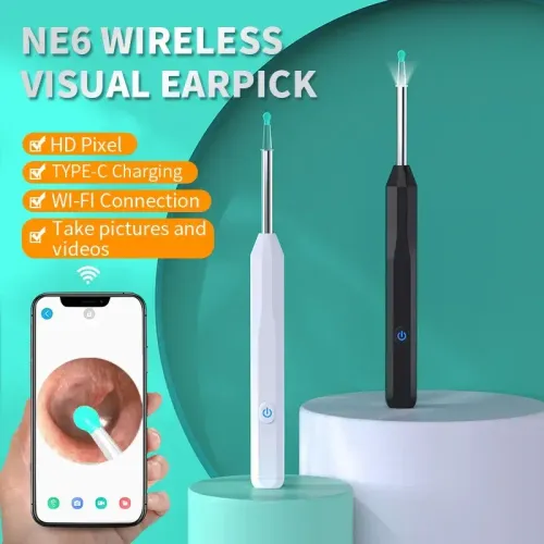 Wireless otoscope, high-definition earwax removal tool, with camera, Usb charging, electric, smart WIFI
