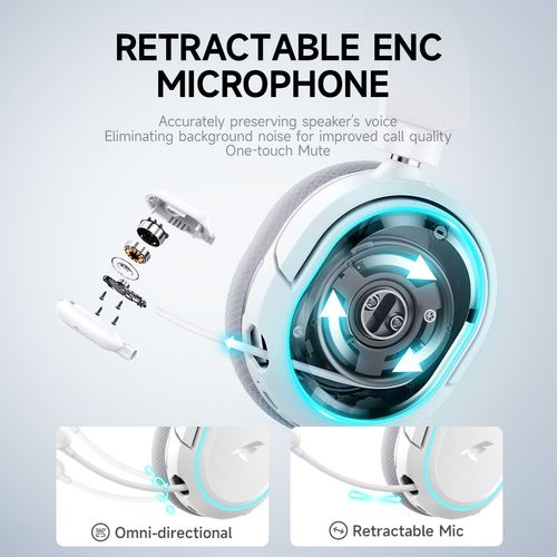 Picun G2 Virtual 7.1 RGB Lighting Low Latency Bluetooth 2.4GHz wireless gaming headset