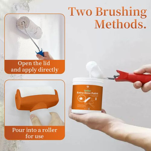 Waterproof wall repair paint, with roller coating for covering white wall stains and graffiti