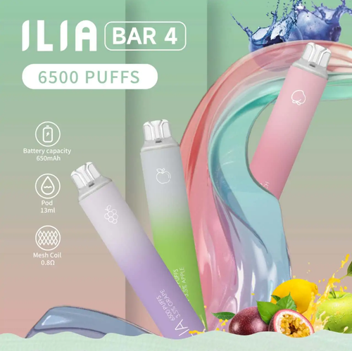 ILIA BAR4 6500 Puffs 一次性電子煙 拋棄式 哩啞4代 持久電量