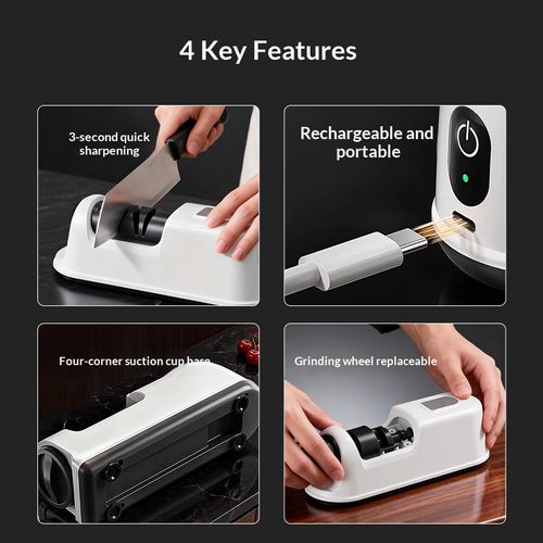 Rechargeable Electric Knife Sharpener – Sharp Knives in Seconds!